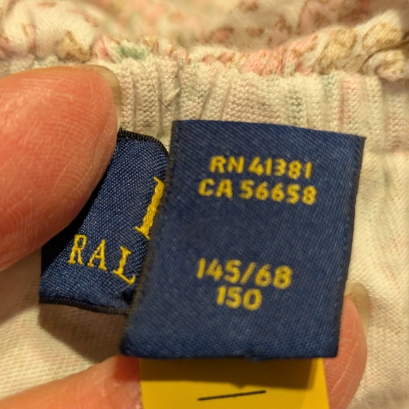 Polo Ralph Lauren Floral Print Ruffle Top Puff Sleeves, Girls 12 - Picture 10 of 10